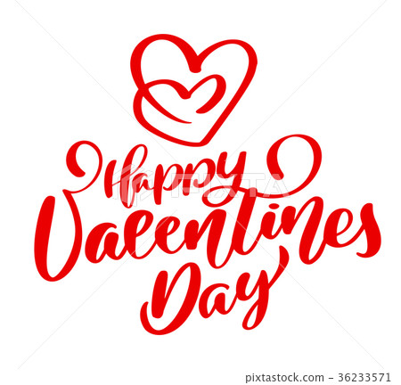 图库插图: red happy valentines day typography poster with
