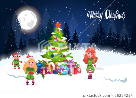 插图素材: winter holidays background merry christmas