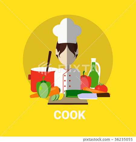 插图素材: female cook cooking meal profile avatar icon 查看全部