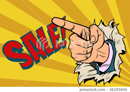 图库插图: the index finger shows on sale