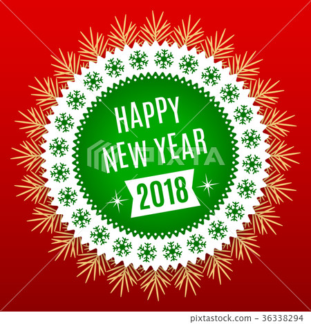 插图素材: new year 2018. holiday round banner