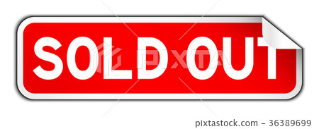 插图素材: red and white color of sold out square sticker