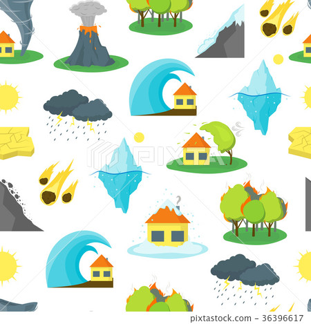 插图素材: cartoon natural disaster background pattern