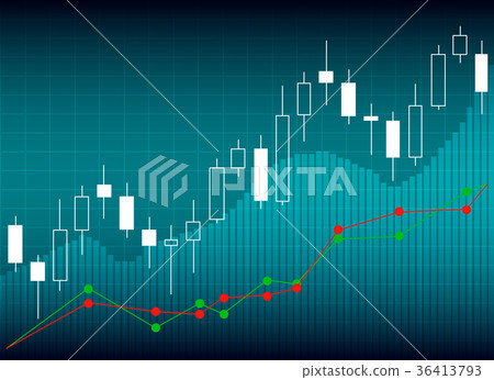 插图素材: candle stick graph chart of stock market