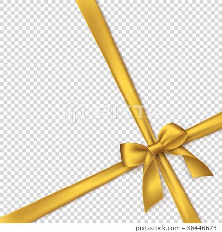 插图素材: realistic golden bow and ribbon.