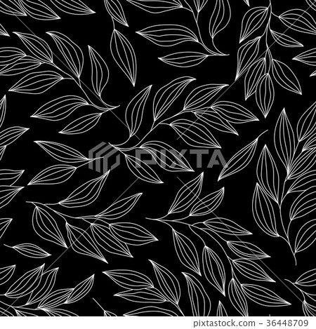 插图素材: black and white leaf pattern