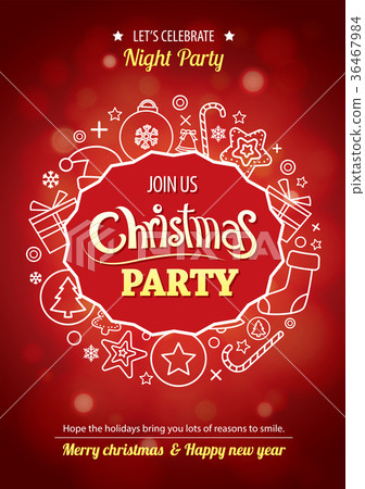 插图素材: merry christmas party for flyer brochure design 查看