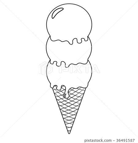 插图素材: delicious outline icecream