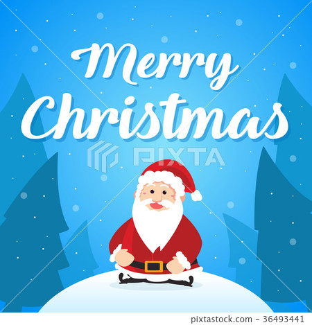 插图素材: merry christmas with santa greeting card