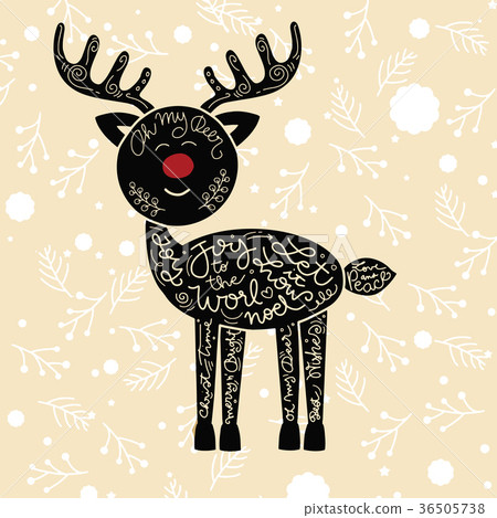 插图素材: christmas deer. merry christmas and happy new year