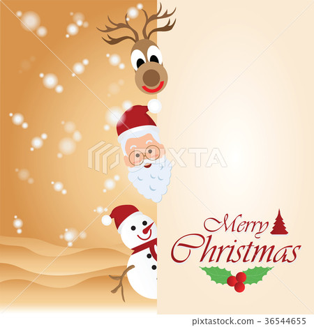 插图素材: merry christmas greeting card with christmas santa