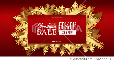 插图素材: after christmas sale red banner