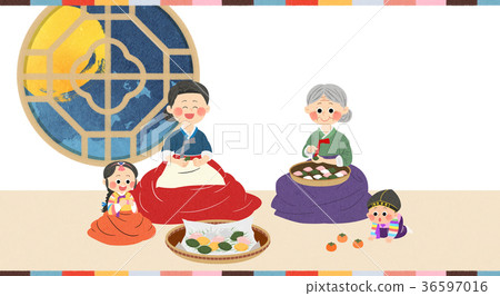 图库插图: in chuseok, spending time with your family. 003