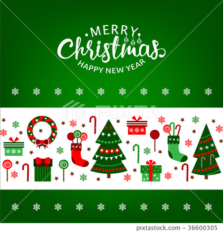 图库插图: merry christmas vector greeting card with xmas