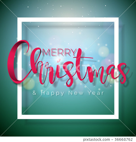 插图素材: merry christmas and happy new year illustration on