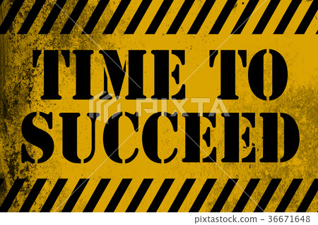 插图素材: time to succeed sign yellow with stripes