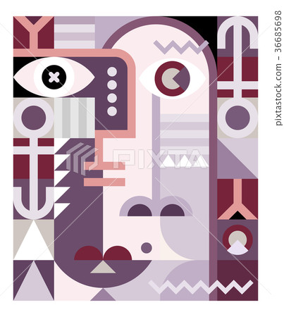 插图素材: abstract art geometric portrait