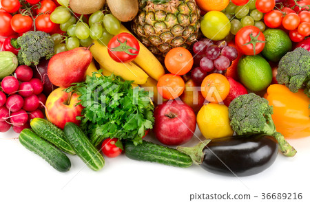 图库照片: collection of bright fresh fruits and vegetables