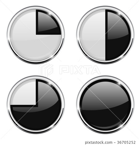 插图素材: round loading progress icon. black and white sign