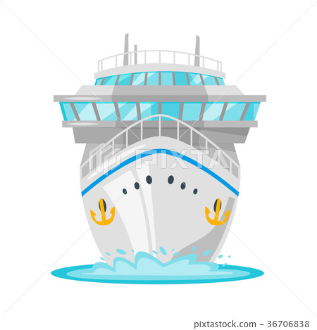 图库插图: cruise ship - front view