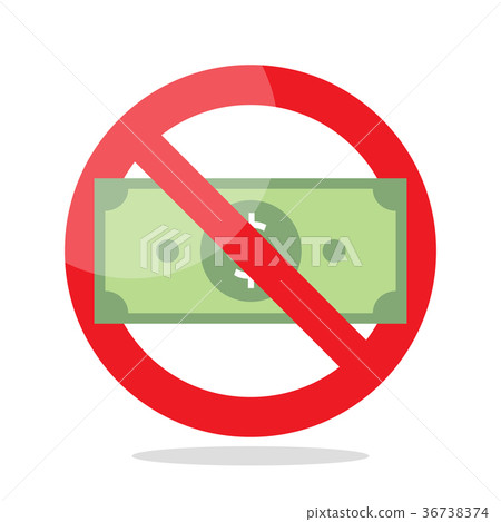 图库插图 no money sign