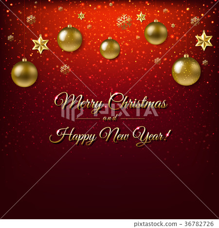 图库插图: merry christmas and happy new year poster