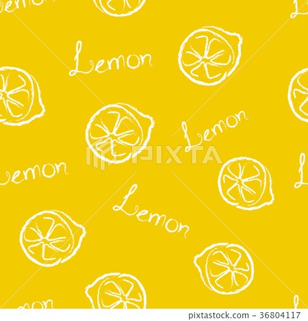 插图素材: seamless pattern yellow lemon