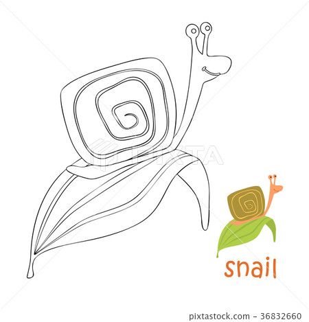 插图素材: kids coloring page - snail