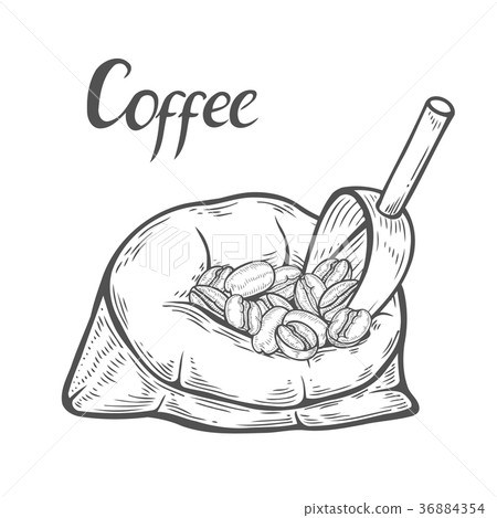 图库插图: sack with coffee beans