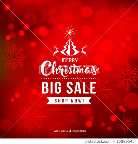 插图素材: merry christmas sale concept design with snowflake