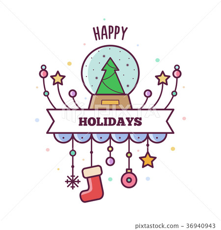 插图素材: happy holidays. vector illustration.