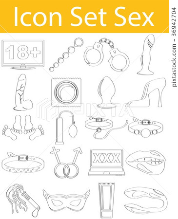 Drawn Doodle Lined Icon Set Sex 스톡일러스트 PIXTA