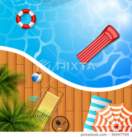 图库插图: summer background with swimming pool