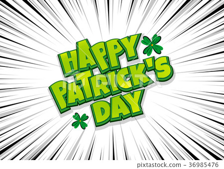 图库插图: happy st patrick day pop art