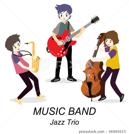 图库插图: musicians jazz band isolated on background