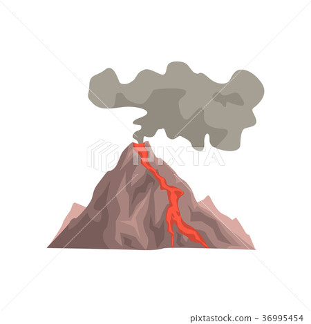 图库插图 fired up volcanic mountain with magma hot lava