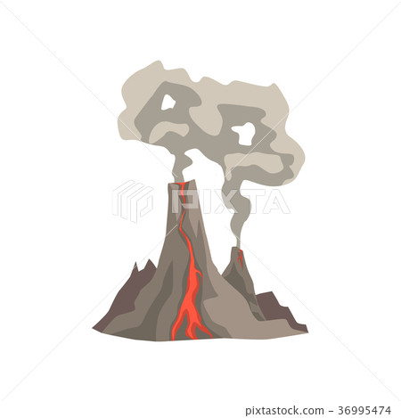 插图素材 fired up volcanic mountain with magma hot lava 查看