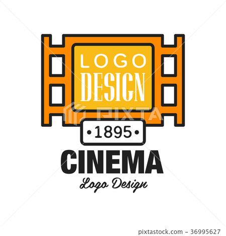 插图素材: creative cinema or movie logo template design