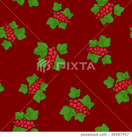 插图素材: seamless pattern , redcurrant on red background