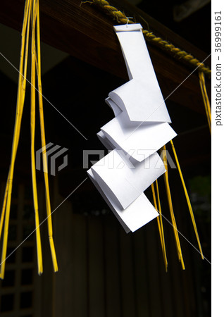 stock photo: sacred straw ropes, paper shide, divinity