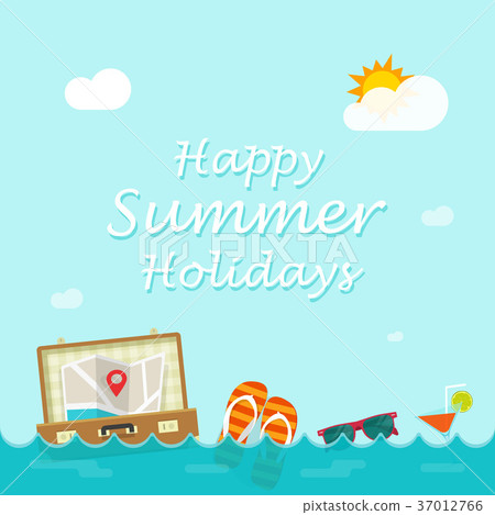 图库插图: happy summer holiday vector, traveler things