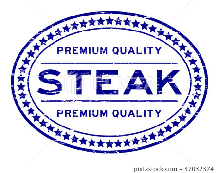 seal stamp,elephantseal 插图素材: grunge blue premium quality steak oval seal stamp