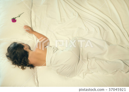 Beautiful Naked Female Sleeping In Bed Stock Photo Pixta