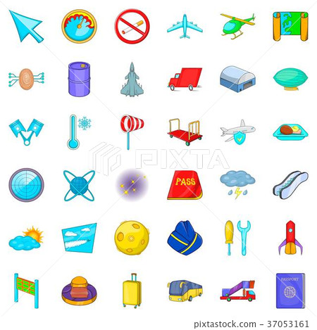 planecartoon,eggcartoon 插图素材: plane icons set, cartoon style