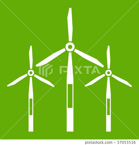 插图素材: wind generator turbines icon green