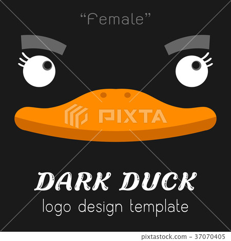 图库插图: female dark duck flat logo