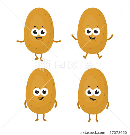 插图素材: set with cartoon potatoes