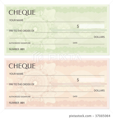 chequebook,posh 插图素材: check (cheque), chequebook template. guilloche