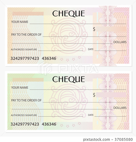 chequebook,posh 插图素材: check (cheque), chequebook template. guilloche