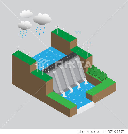 图库插图: alternative energy sources hydroelectric power dam